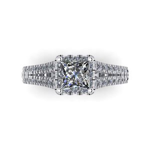 LEE-1212 Princess Cut Engagement Ring 1/2 Carat TDW