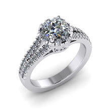 Load image into Gallery viewer, LEE-1216 Round Engagement Ring 1/2 Carat TDW
