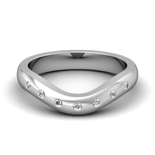 Load image into Gallery viewer, CWB-V Single Row Burnished Diamond Band .11 ct. T.D.W
