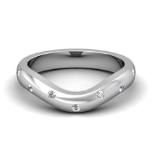 Load image into Gallery viewer, CWB-S  Alternating Row Burnished Contour Diamond Band .11 ct. T.D.W
