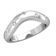 Load image into Gallery viewer, CWB-S  Alternating Row Burnished Contour Diamond Band .11 ct. T.D.W
